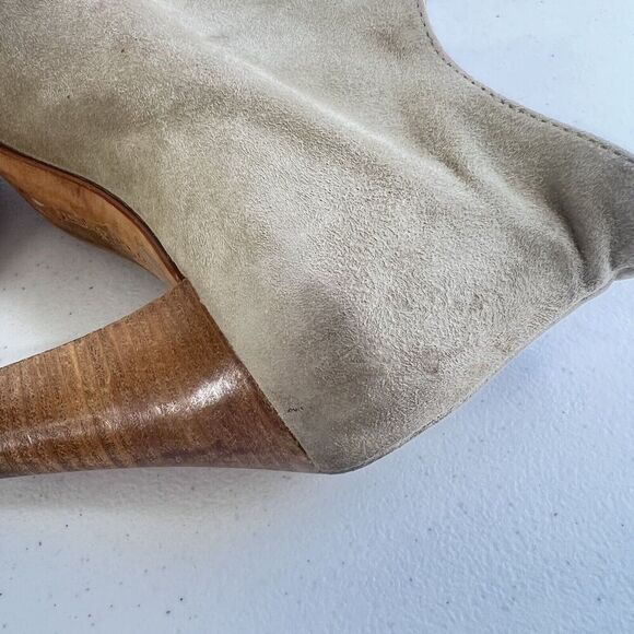Paul Green Women's Heeled Booties Boots Size US 6 Suede Leather Beige Tan - Picture 12 of 14